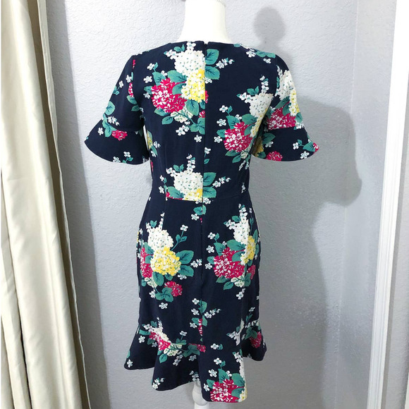 Draper James Hydrangea Row Floral Peplum Knit Ruffle Dress Size Small - Picture 5 of 8